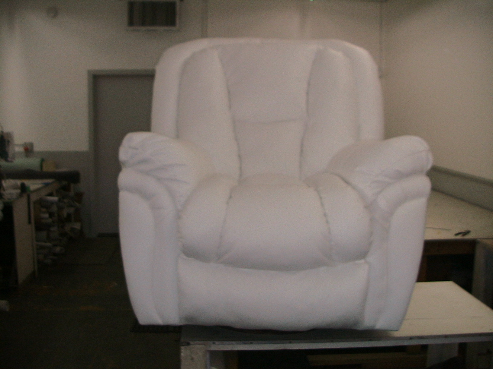 Recliner Chair, White Ultra-leather